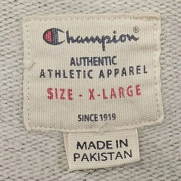 Vtg Champion Authentic Athletic Apparel Gray Embroidered Front Logo Sweatshirt - Picture 5 of 9